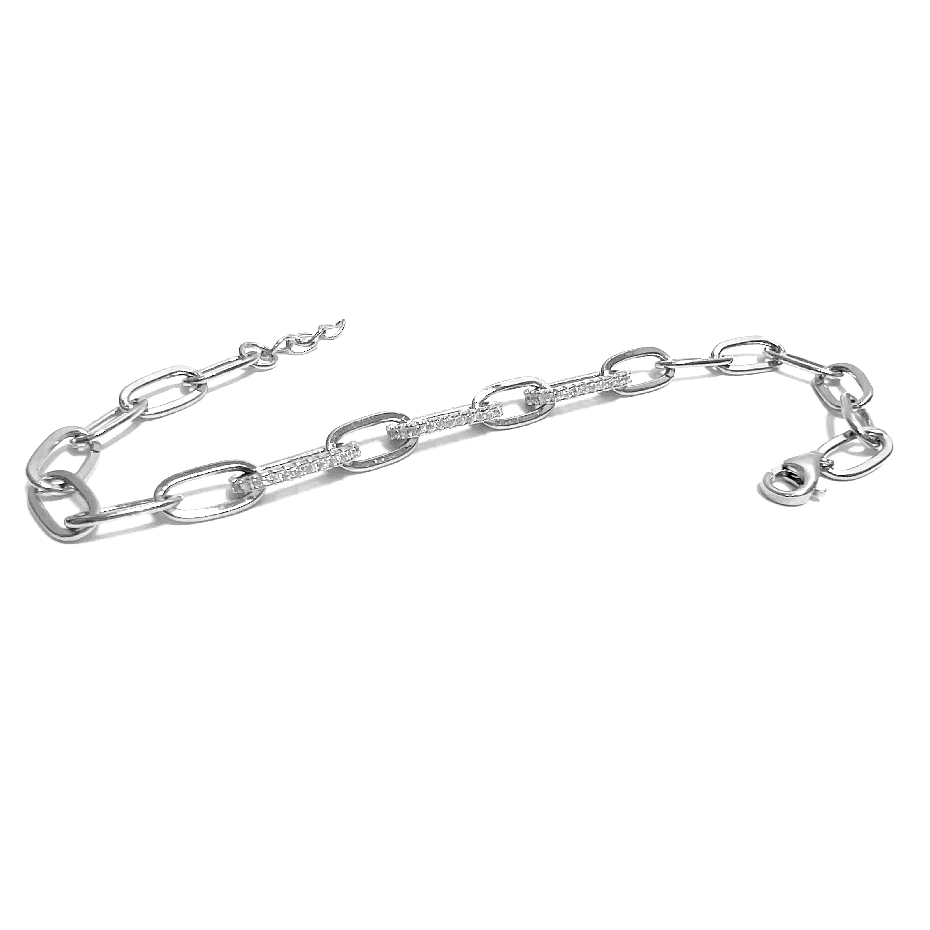 Pave Link Dainty Bracelet