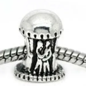 Pavilion and Lovers Spacer European Bead Compatible for Most European Snake Chain Bracelet