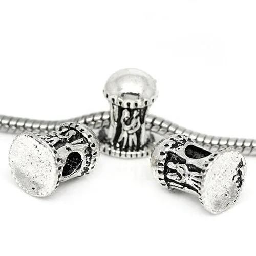 Pavilion and Lovers Spacer European Bead Compatible for Most European Snake Chain Bracelet