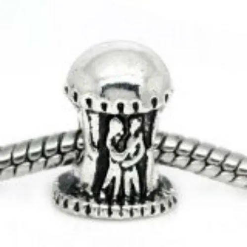 Pavilion and Lovers Spacer European Bead Compatible for Most European Snake Chain Bracelet