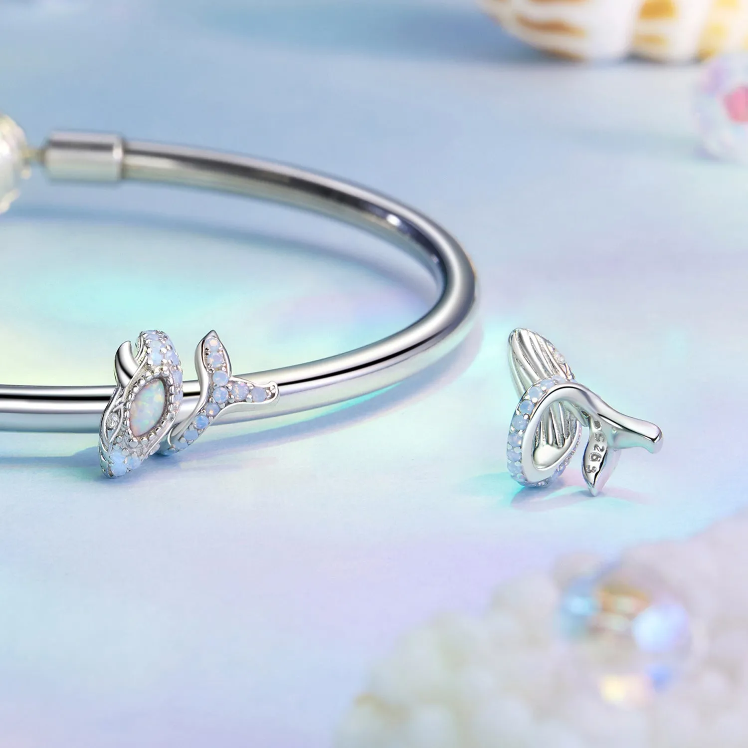 Pearly Whale Charm