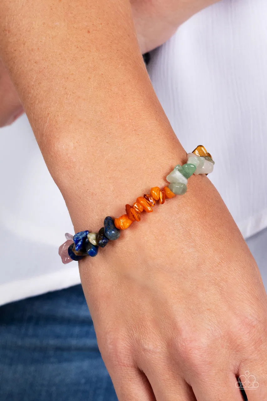 Pebbled Plains - Multi - Stone Paparazzi Stretchy Bracelet