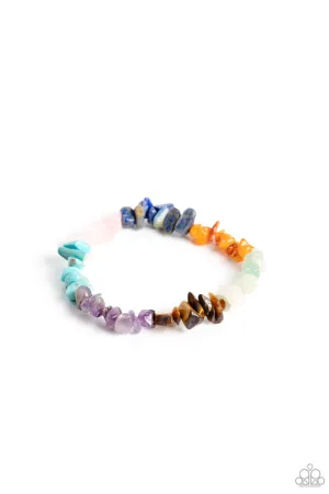Pebbled Plains - Multi - Stone Paparazzi Stretchy Bracelet