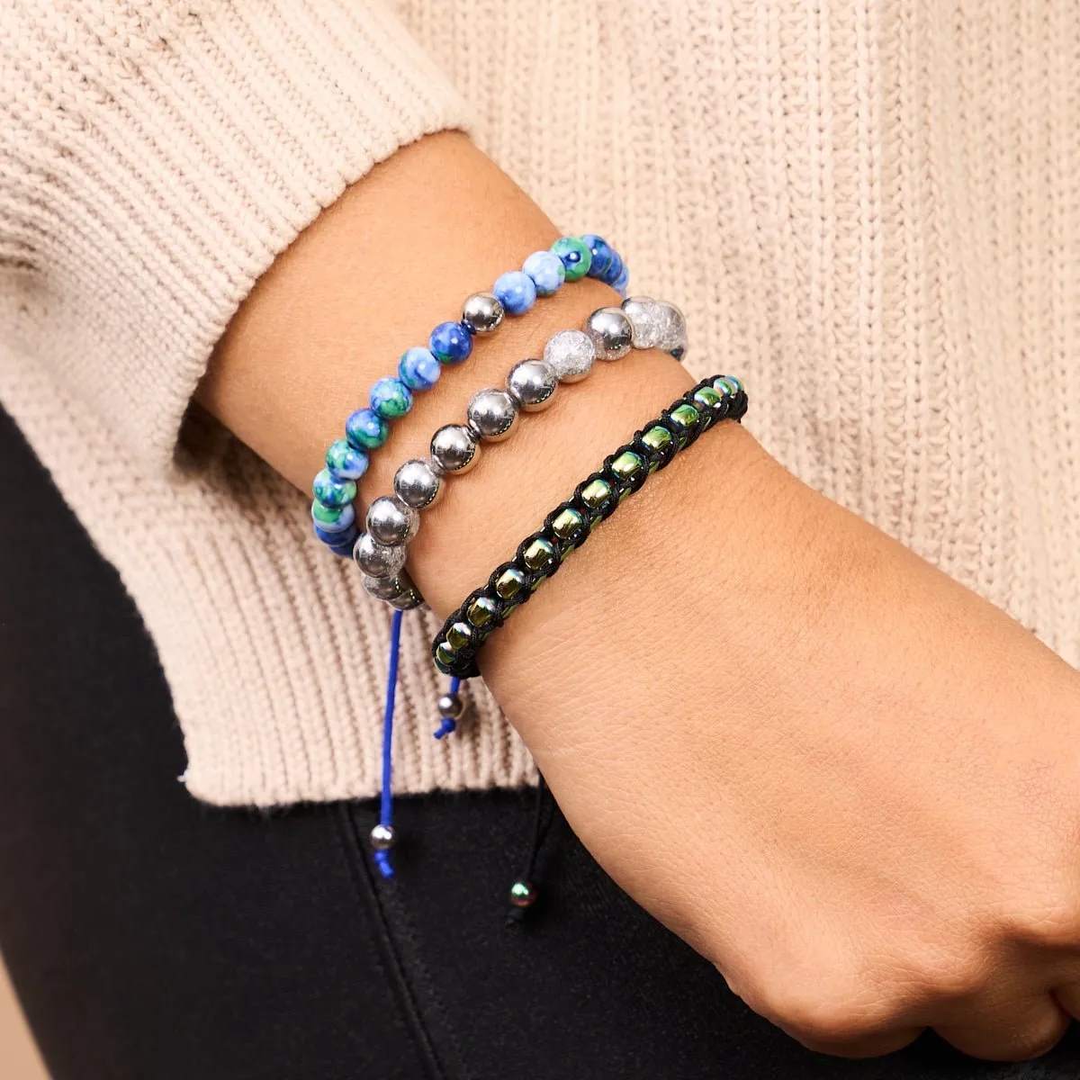 Picasso Porcelain Macrame Bracelet | Oceanica