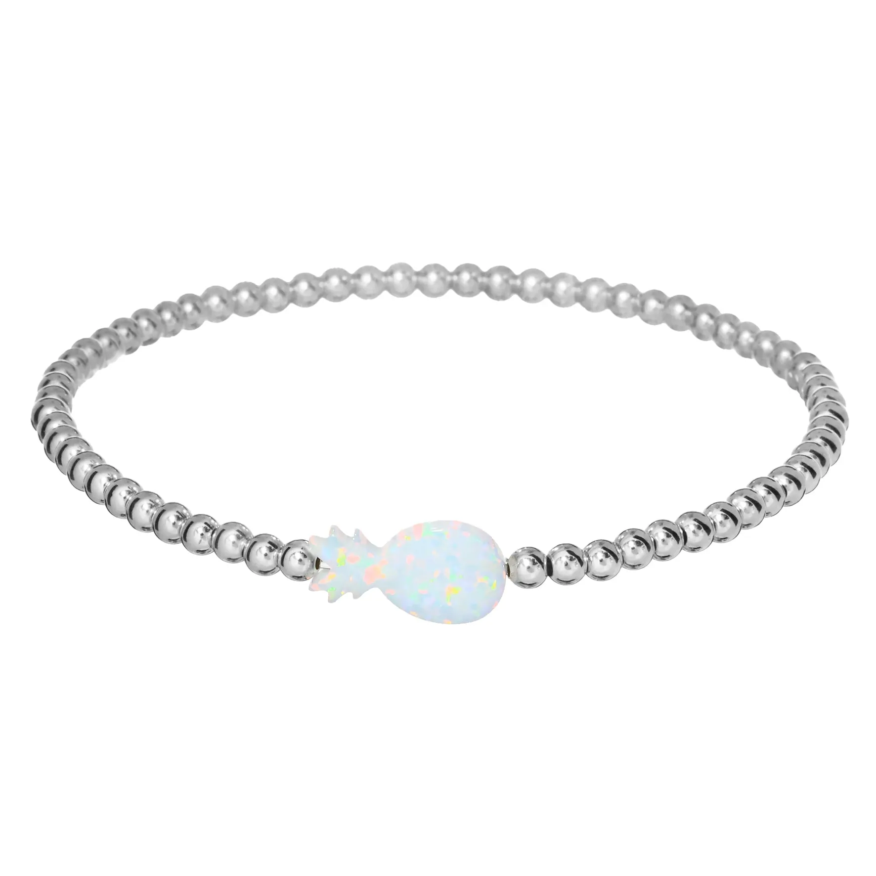 PINEAPPLE | Opal Charm and 14K Gold Filled Beads Bracelet