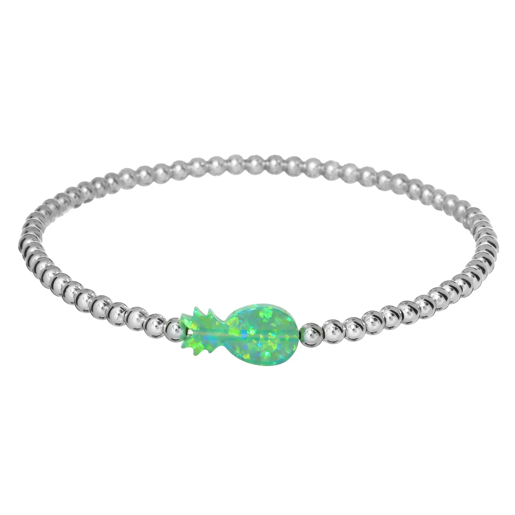 PINEAPPLE | Opal Charm and 14K Gold Filled Beads Bracelet