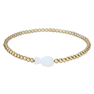 PINEAPPLE | Opal Charm and 14K Gold Filled Beads Bracelet
