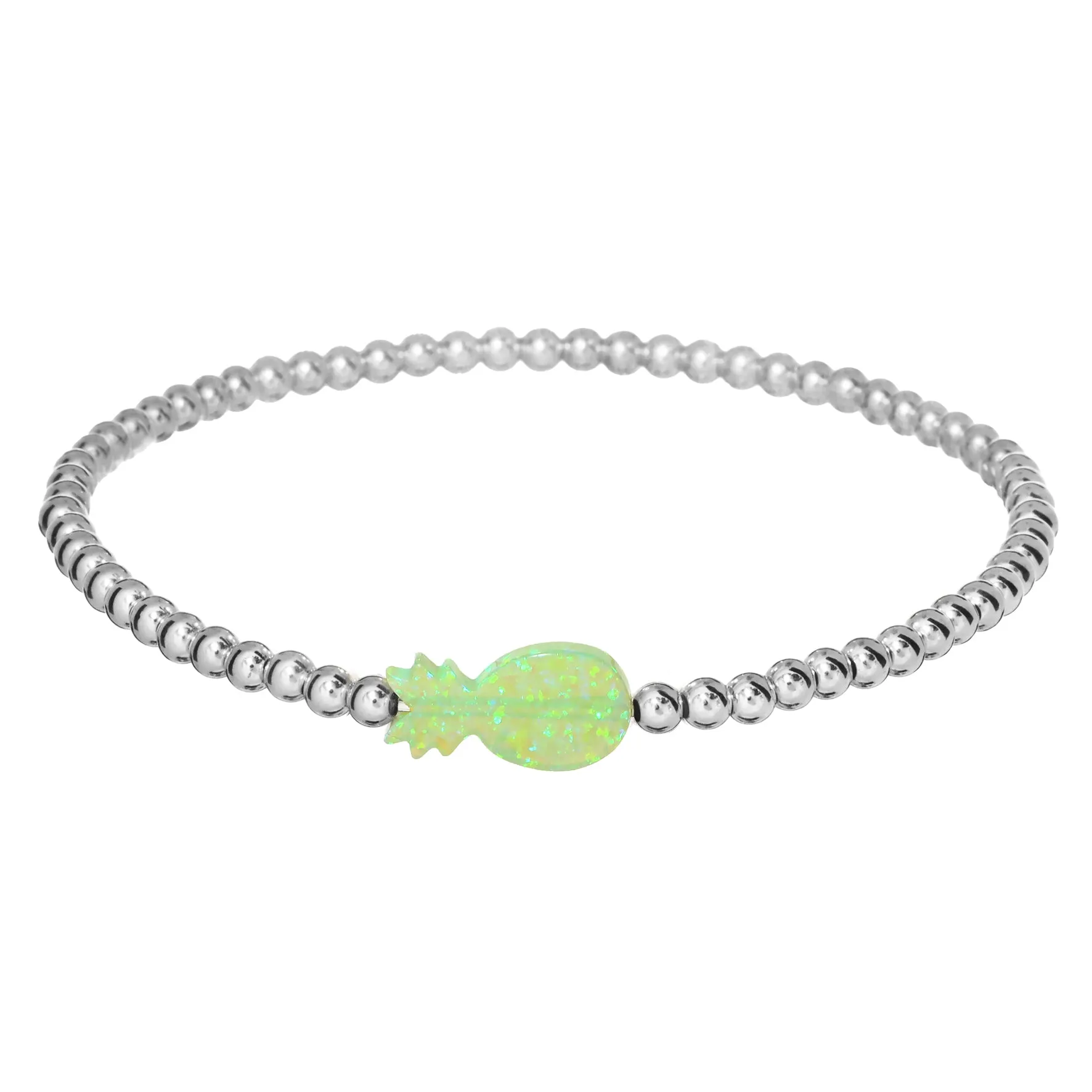 PINEAPPLE | Opal Charm and 14K Gold Filled Beads Bracelet