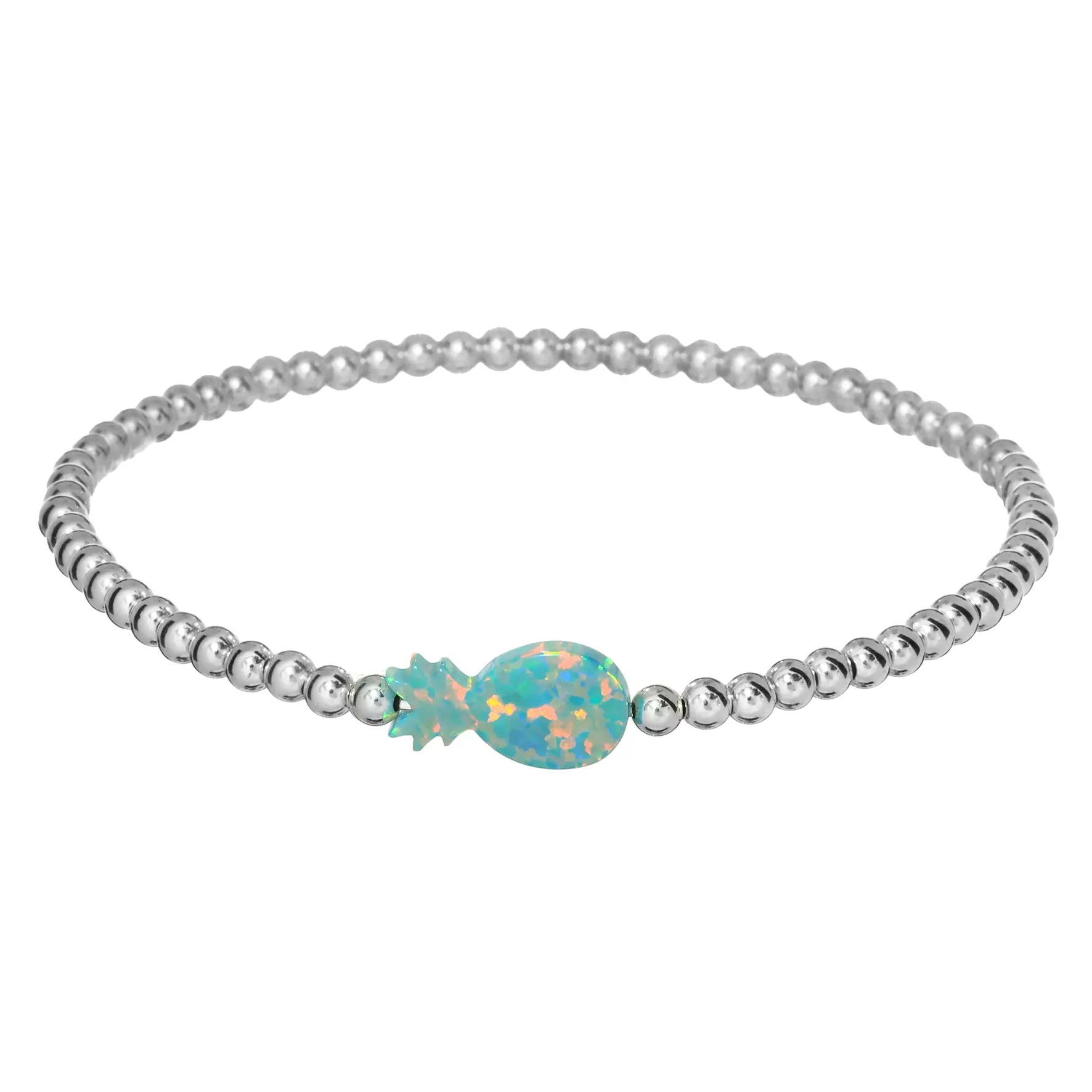 PINEAPPLE | Opal Charm and 14K Gold Filled Beads Bracelet
