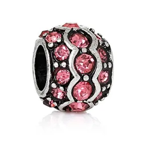 Pink European Bead Compatible for Most European Snake Chain Charm Bracelet