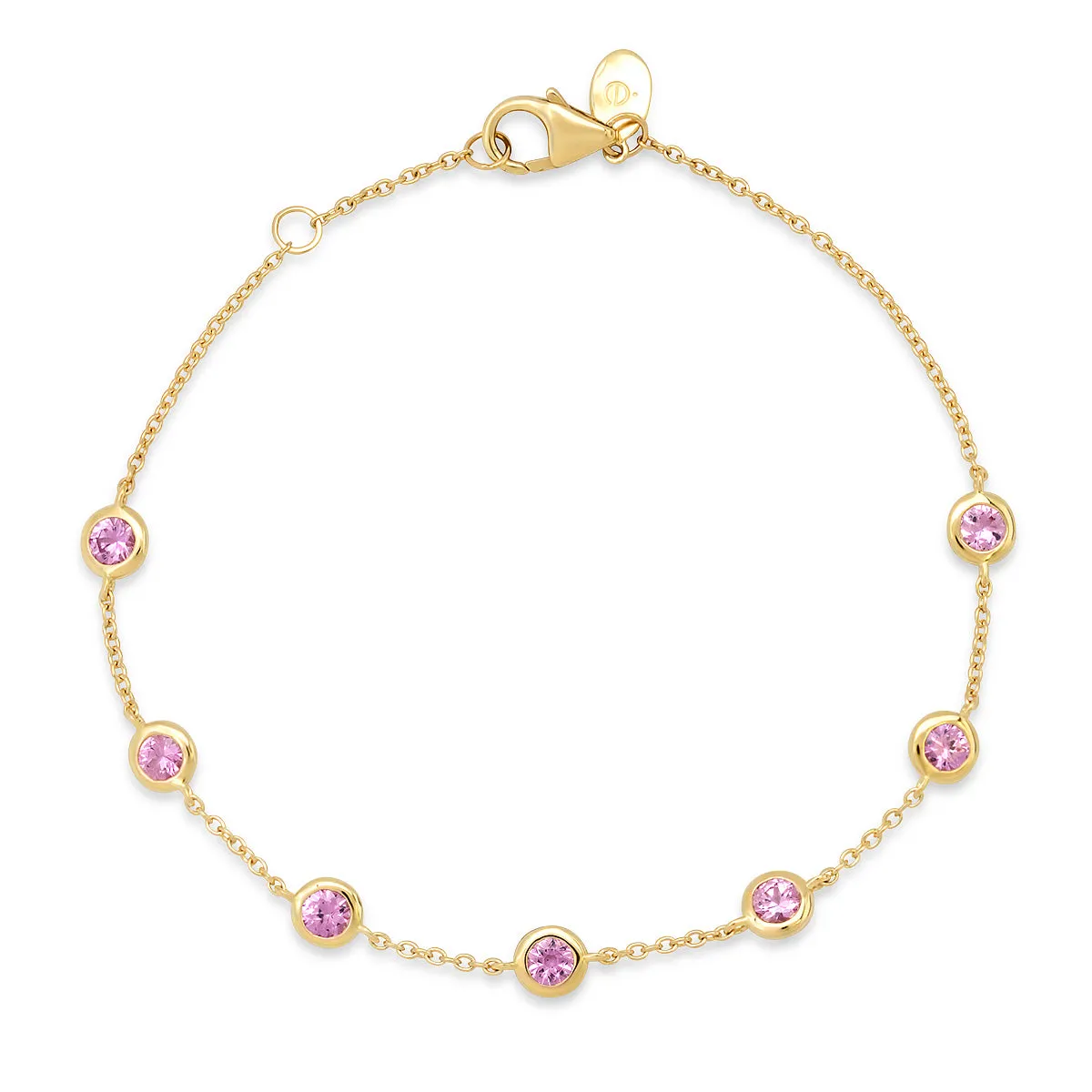 Pink Sapphire Bezel Set Bracelet