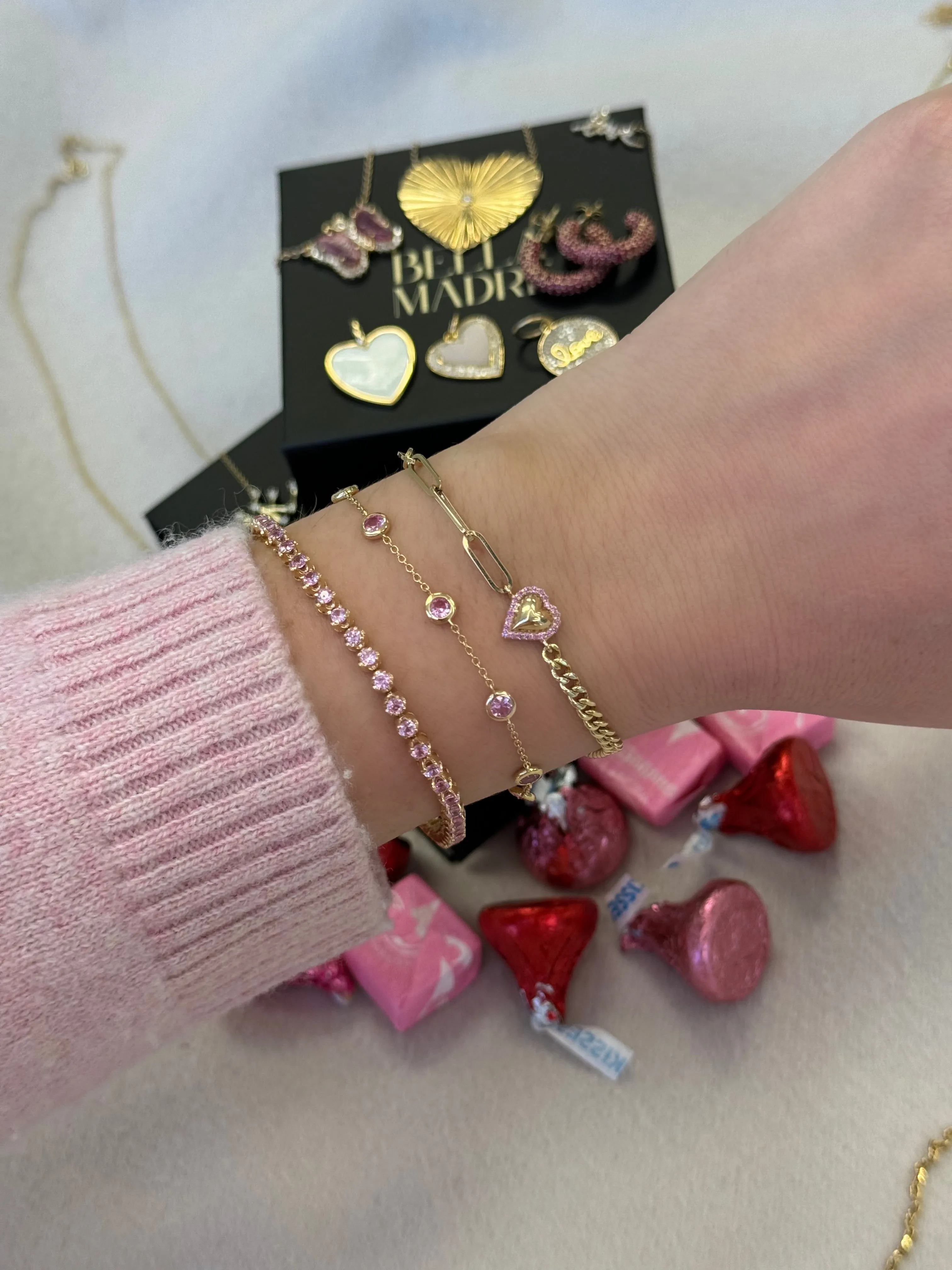 Pink Sapphire Bezel Set Bracelet