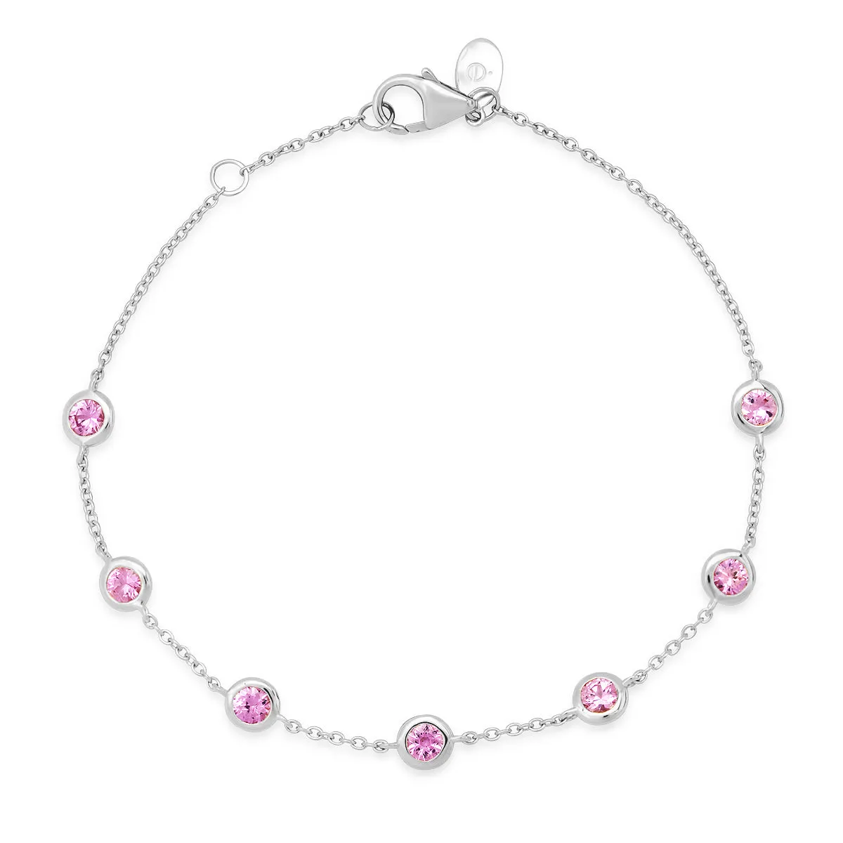 Pink Sapphire Bezel Set Bracelet