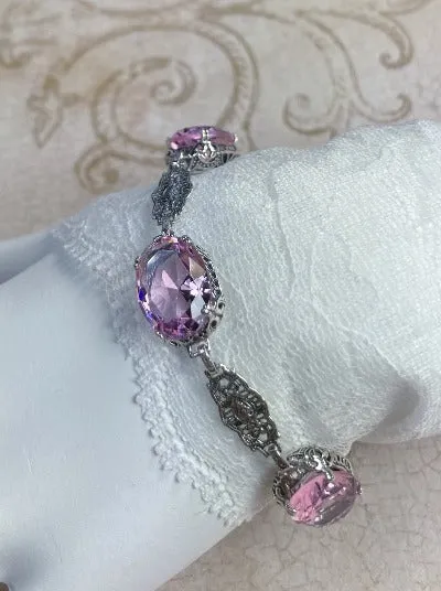 Pink Topaz Edwardian Bracelet #B70
