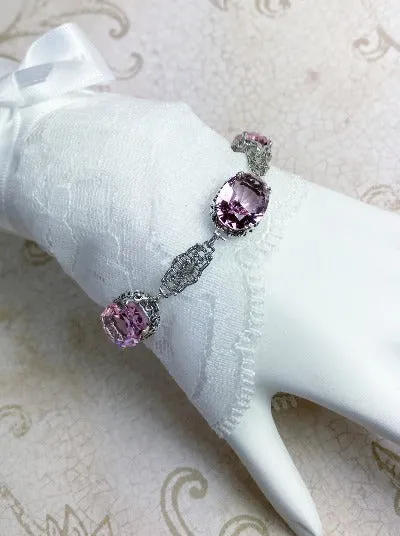 Pink Topaz Edwardian Bracelet #B70