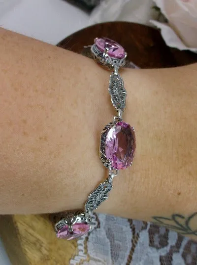 Pink Topaz Edwardian Bracelet #B70