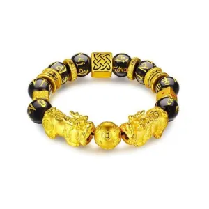Plate Gold Bracelet Beads Feng Shui