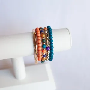 Poetic Peacock Bracelet Stack