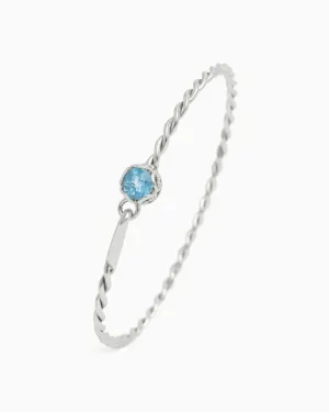 Princess Petroglyph Twisted Bangle - Hampton Blue Topaz