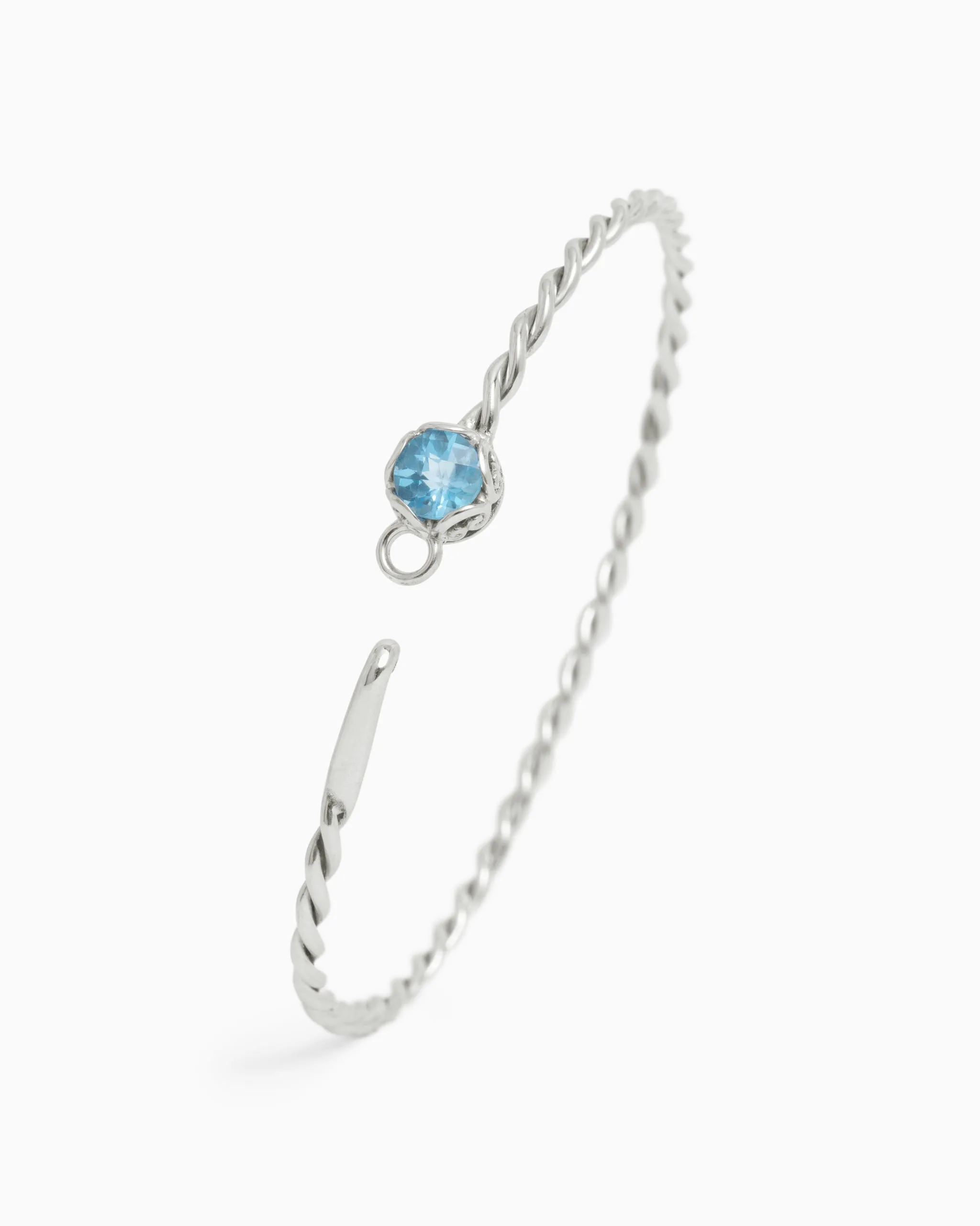 Princess Petroglyph Twisted Bangle - Hampton Blue Topaz