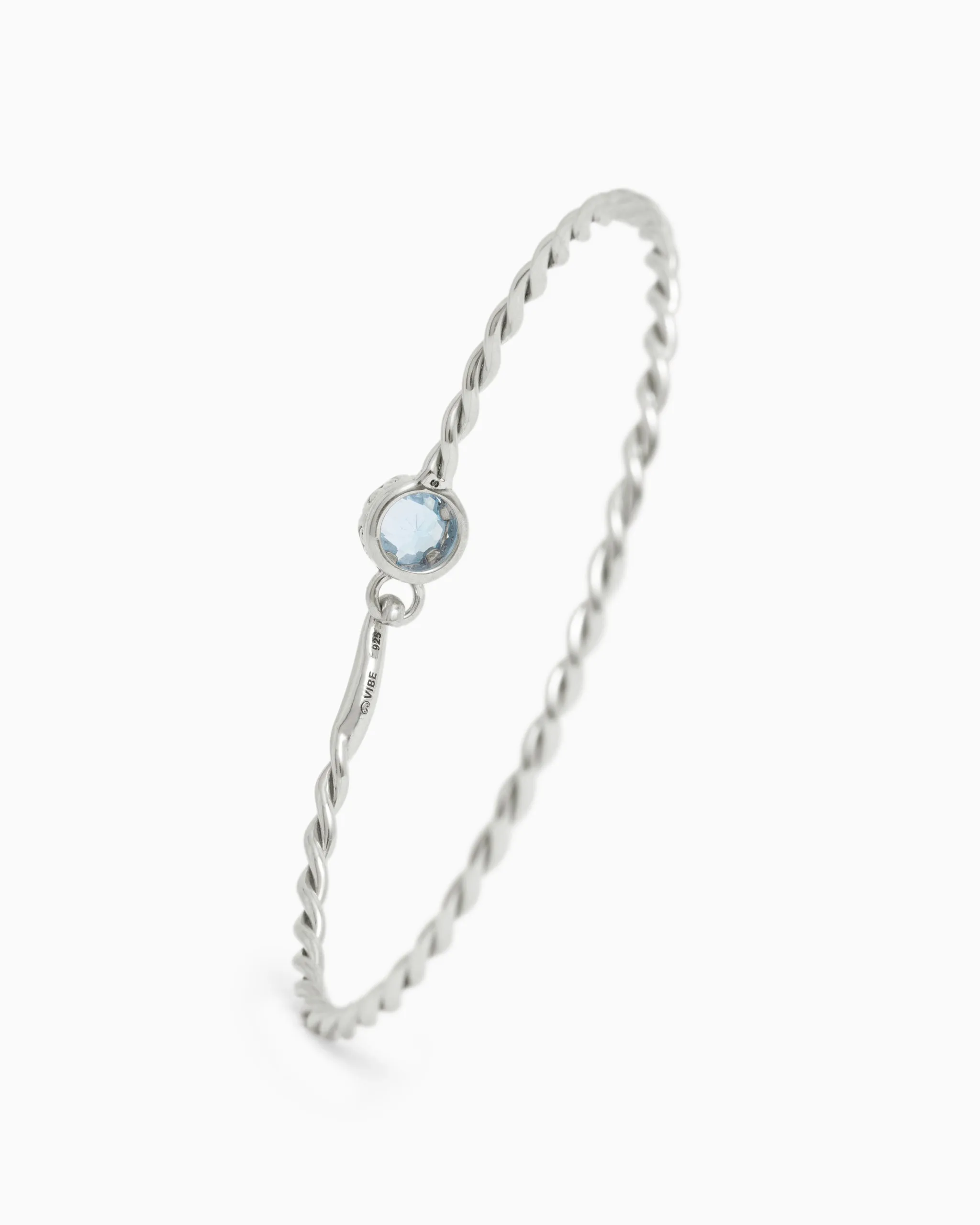 Princess Petroglyph Twisted Bangle - Hampton Blue Topaz