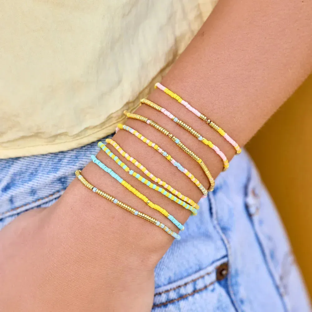 Pura Vida Mixed Bead Sunset Beach Stretch Br