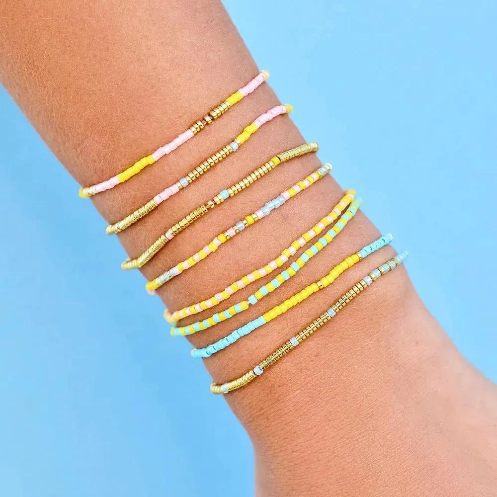 Pura Vida Mixed Bead Sunset Beach Stretch Br