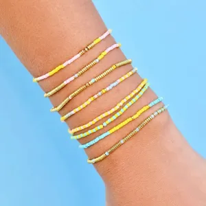 Pura Vida Mixed Bead Sunset Beach Stretch Br