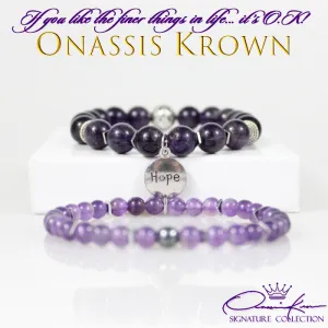 Purple Amethyst Bead Bracelet Set