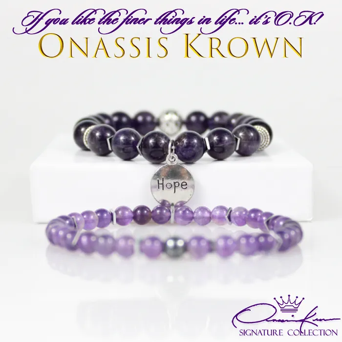 Purple Amethyst Bead Bracelet Set
