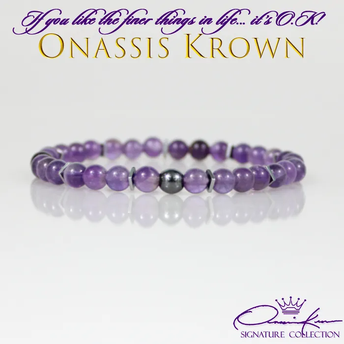 Purple Amethyst Bead Bracelet Set