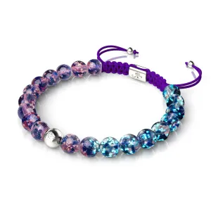 Purple Elixir | Silver | Firefly Glass Macrame Bracelet
