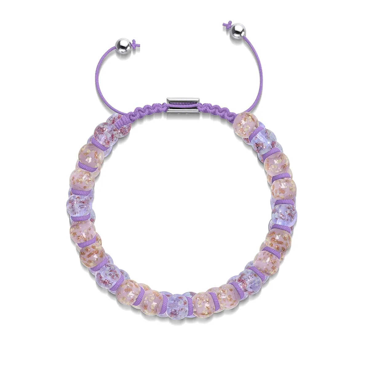 Purple Fields | Periwinkle x Lilac | Double Firefly Glass Bracelet