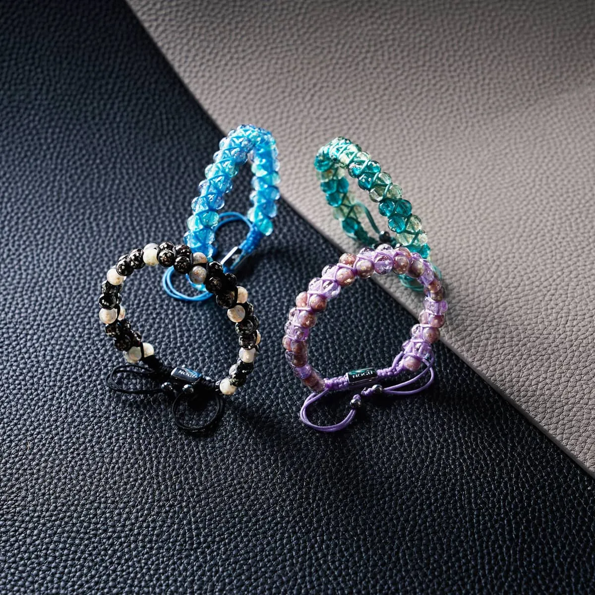 Purple Fields | Periwinkle x Lilac | Double Firefly Glass Bracelet