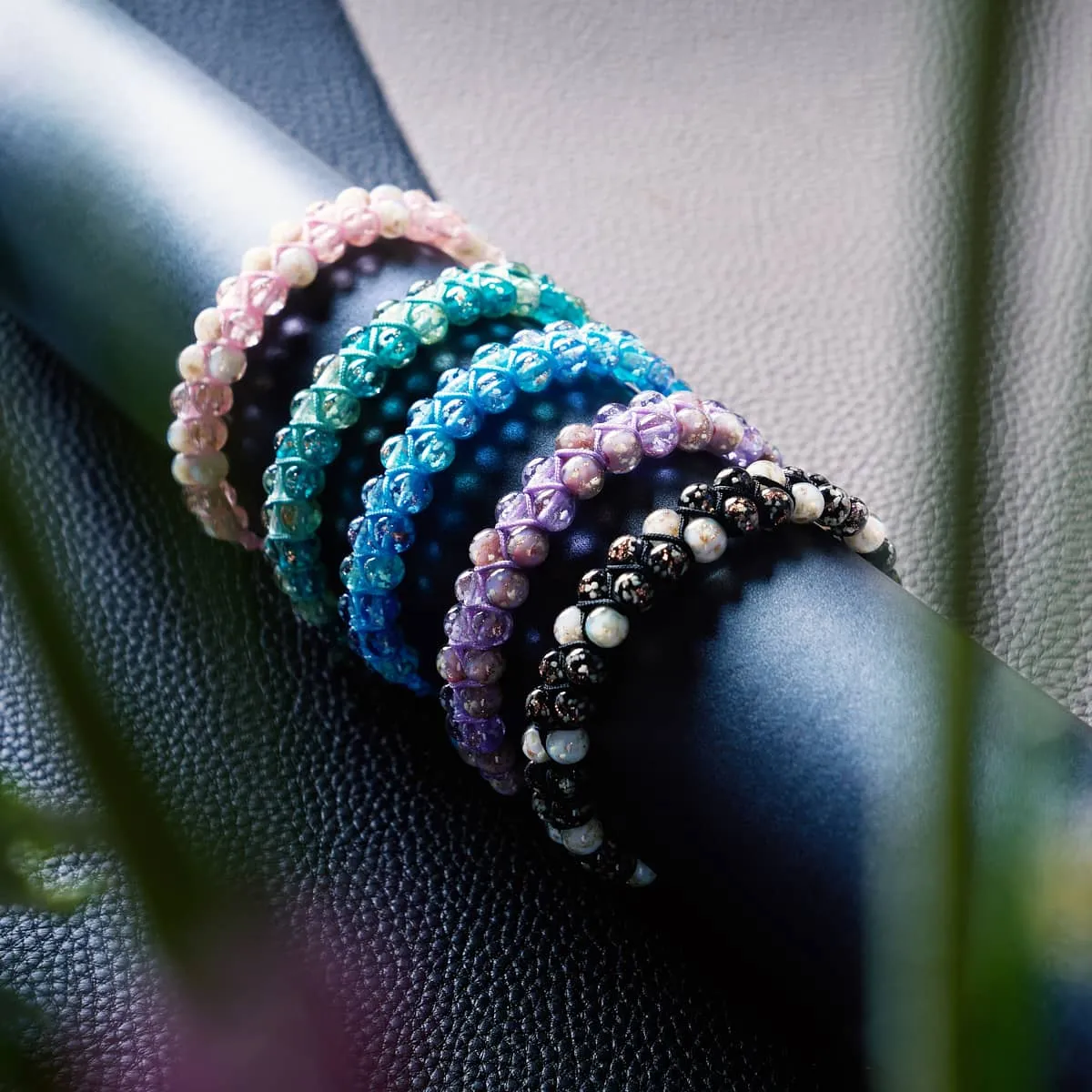 Purple Fields | Periwinkle x Lilac | Double Firefly Glass Bracelet