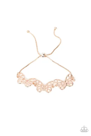 Put a WING on It - Rose Gold - Butterfly Cutout Paparazzi Bolo Bracelet