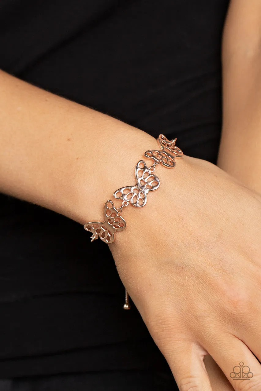 Put a WING on It - Rose Gold - Butterfly Cutout Paparazzi Bolo Bracelet