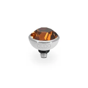 Qudo Bottone 10mm Silver Topper - Smoked Topaz