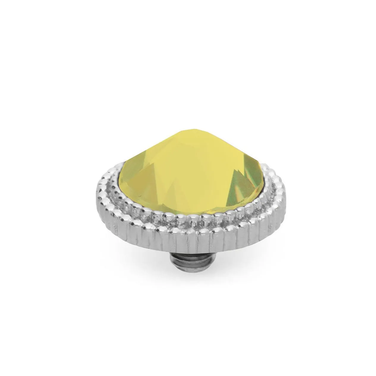 Qudo Fabero 10mm Silver Topper - Yellow Opal