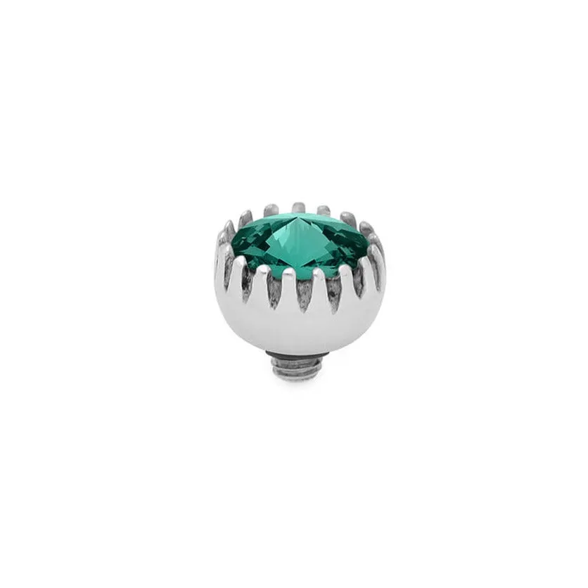 Qudo London 8mm Silver Topper - Emerald