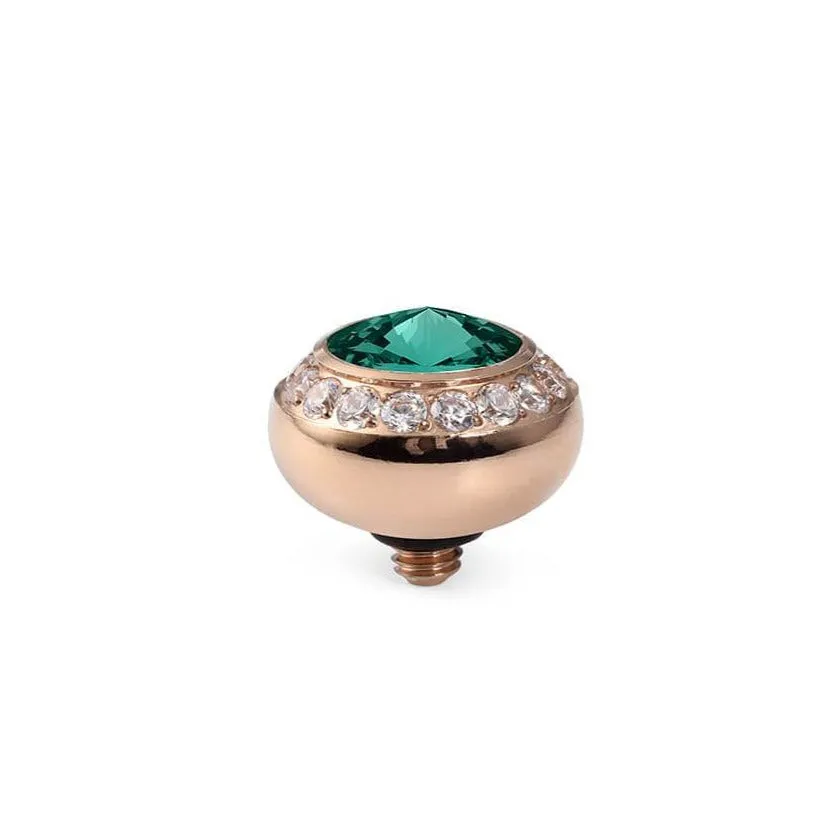 Qudo Tondo Deluxe 10mm Rose Gold Topper - Emerald