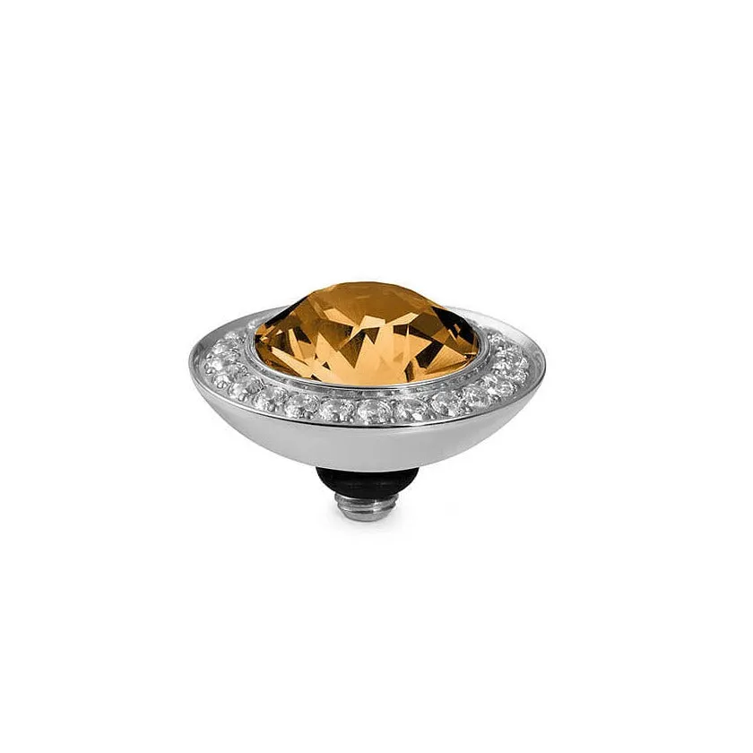 Qudo Tondo Deluxe 13mm Silver Topper - Topaz