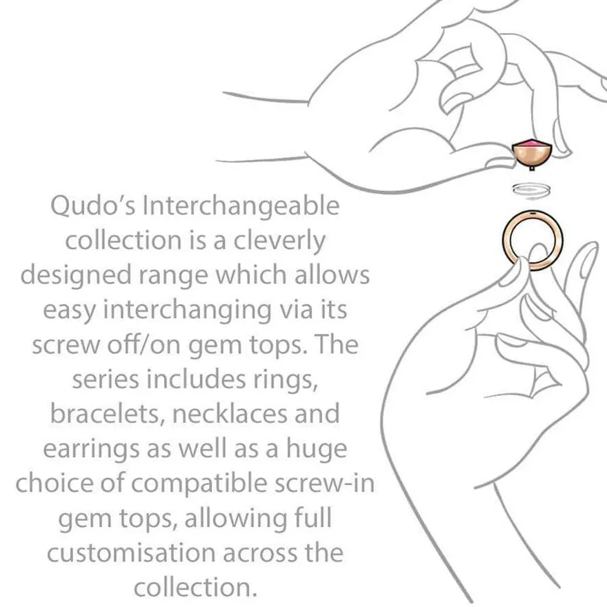 Qudo Tondo Deluxe 13mm Silver Topper - Topaz
