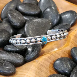 " Bree " Turquoise & Silver Dot Cuff