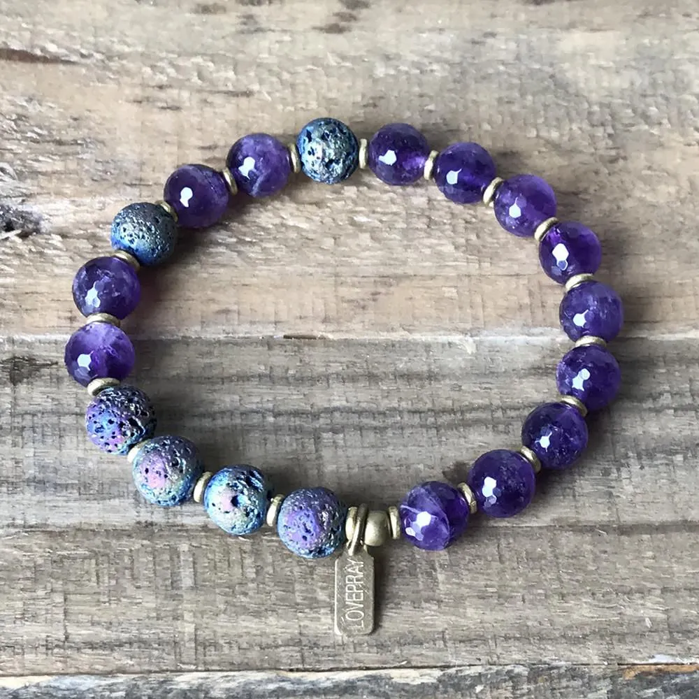 "Emotional Healing" Amethyst Essential Oil Diffuser Bracelet