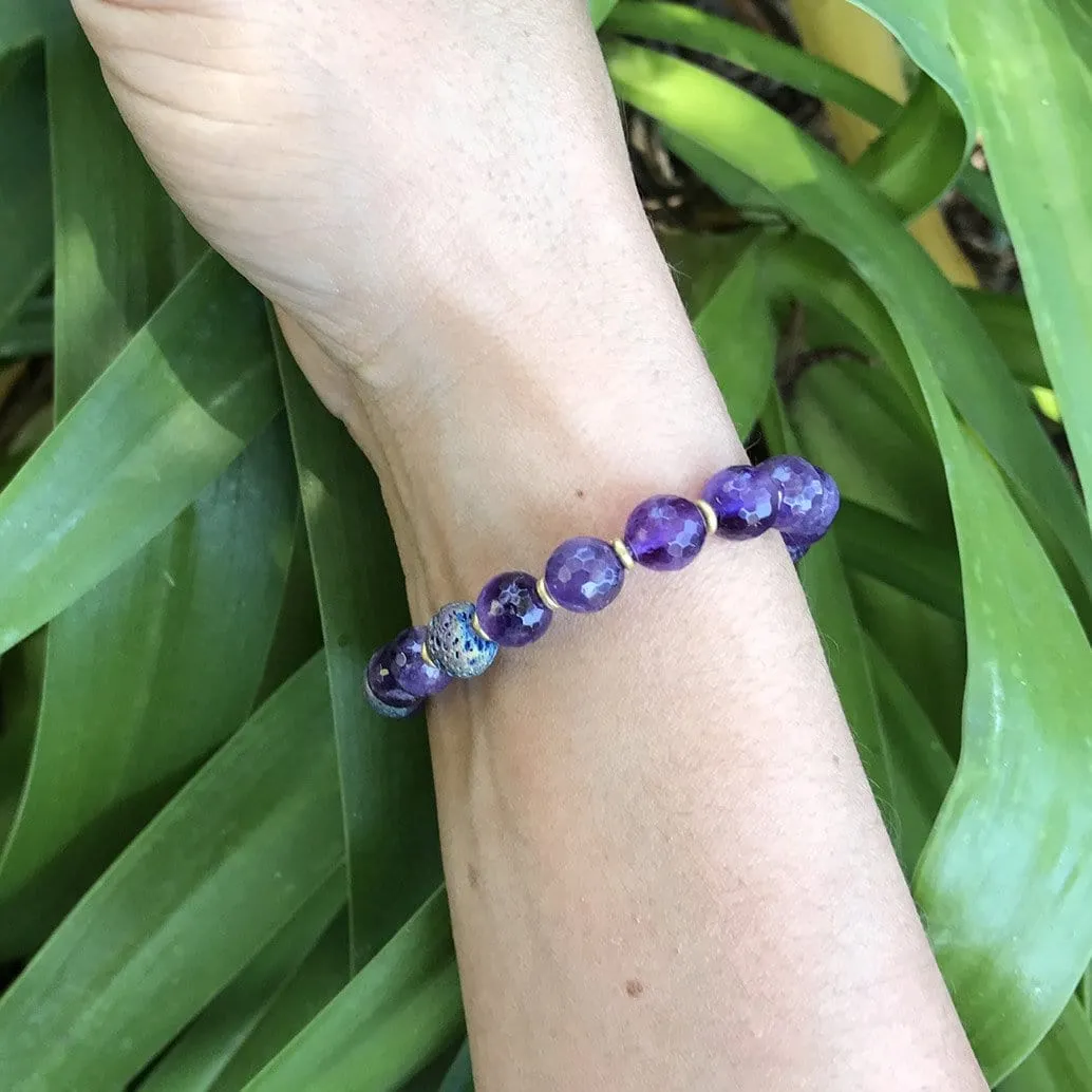 "Emotional Healing" Amethyst Essential Oil Diffuser Bracelet