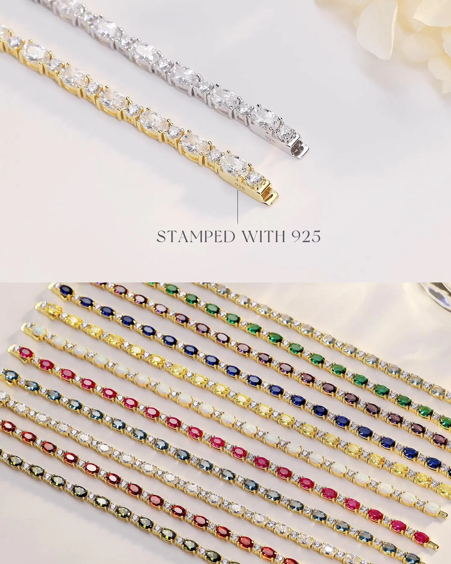 "Glamour Radiance" December Birthstone Fancy Cut Tennis Blue Topaz Sterling Silver Bracelet