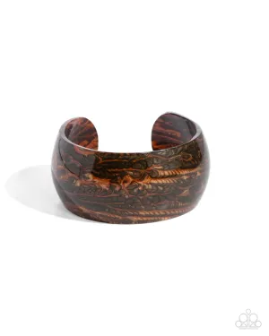 Radical Rendezvous - Brown - Acrylic Paparazzi Cuff Bracelet