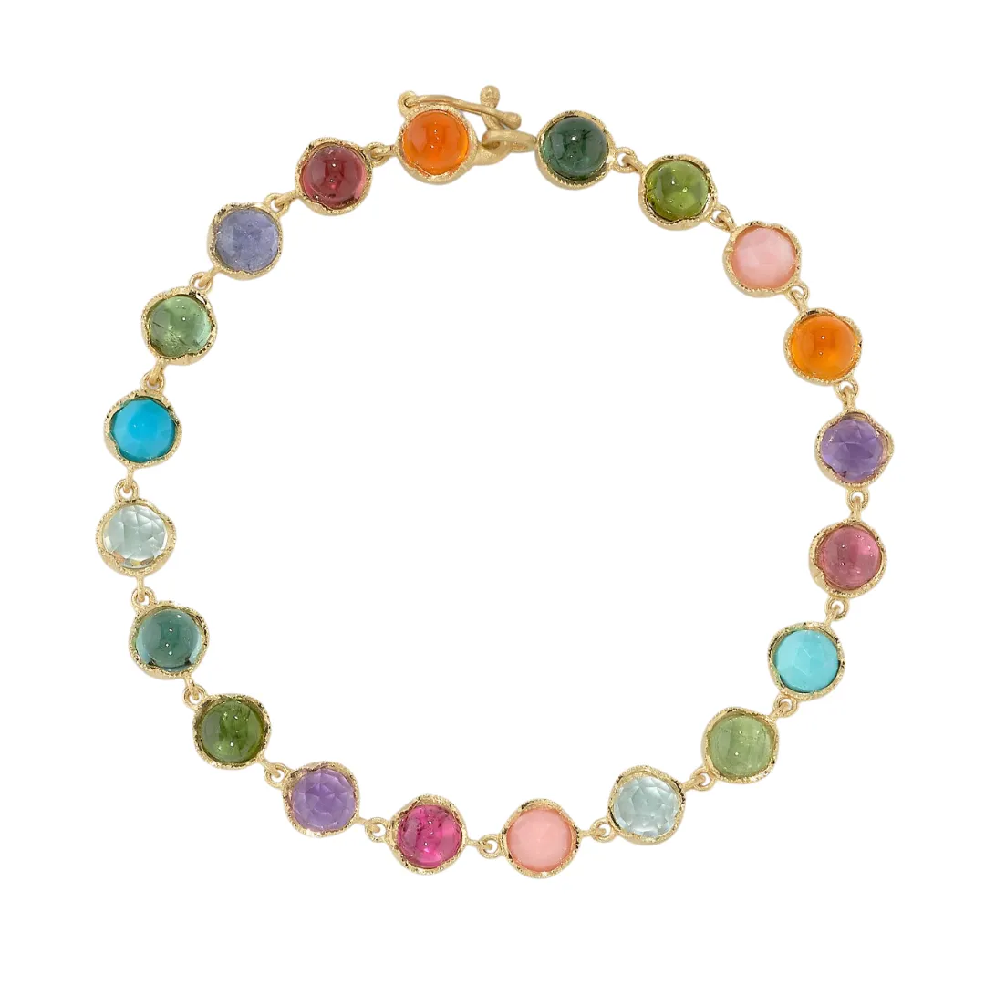 RAINBOW MIXED GEMSTONE BRACELET