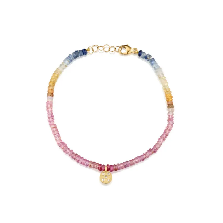 Rainbow Sapphire Shaded Charm Bracelet